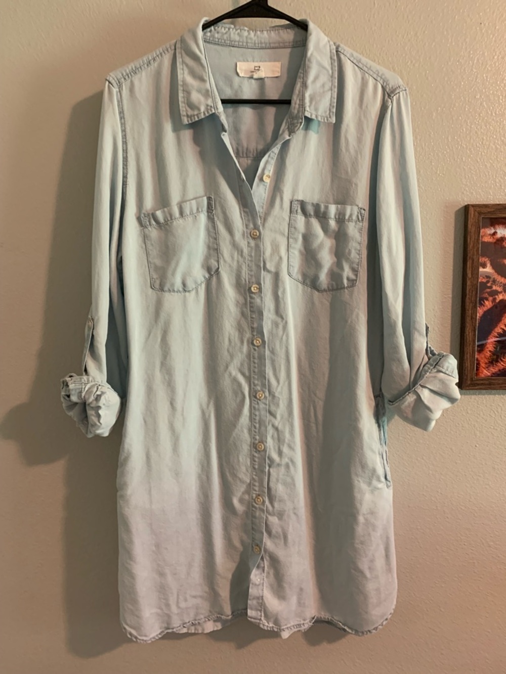 Thread & Supply Light Blue Button-Front Dress